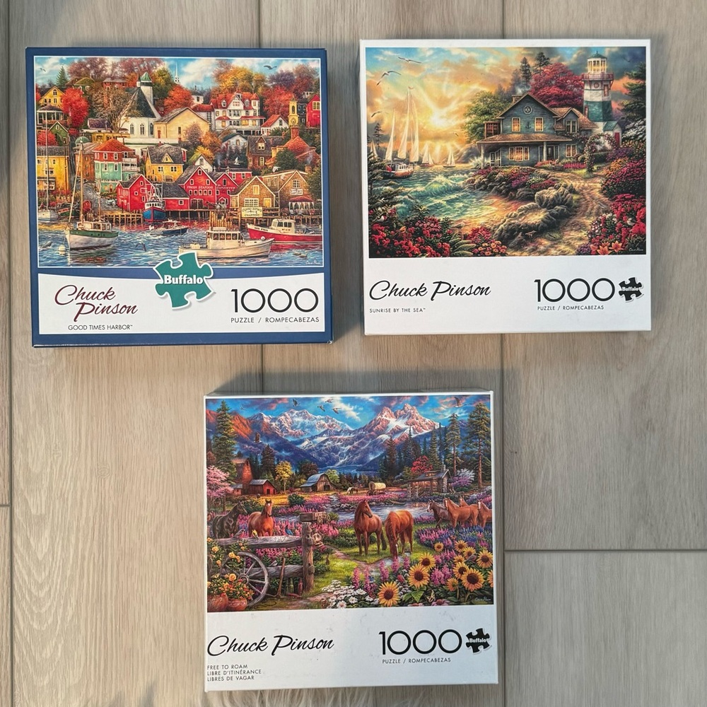 Buffalo Games Jigsaw Puzzles – Bundle of 3 Chuck Pinson